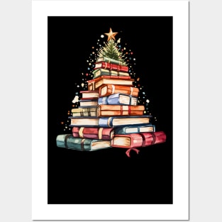 Bookworm Christmas Tree Books Posters and Art